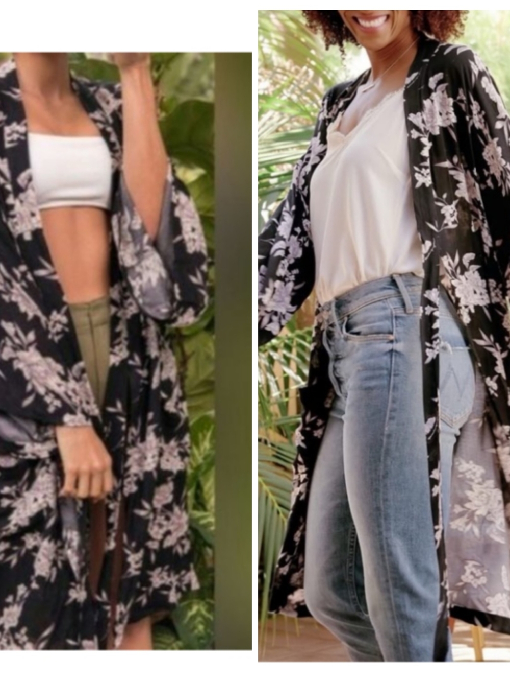 Spiritual Gangster Black and White Floral Cardigan